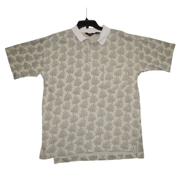 Vintage Christian Dior Monsieur Polo Shirt – Beige & White Pattern – Size M/L - Picture 1 of 6